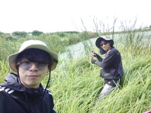 2023年 富山市内の野池でバスフィッシングを楽しむ健一郎と空汰